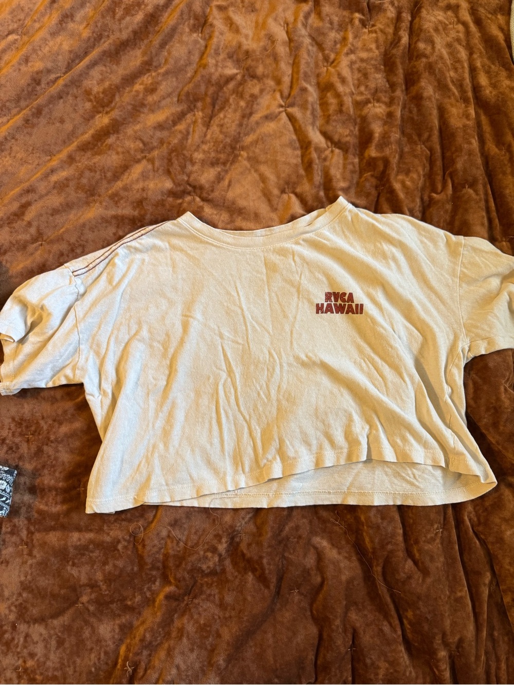RVCA Cream Cropped Tee